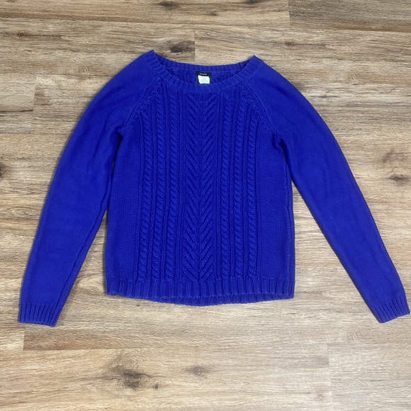 J. Crew Royal Blue Cable Knit Sweater - Picture 2 of 6